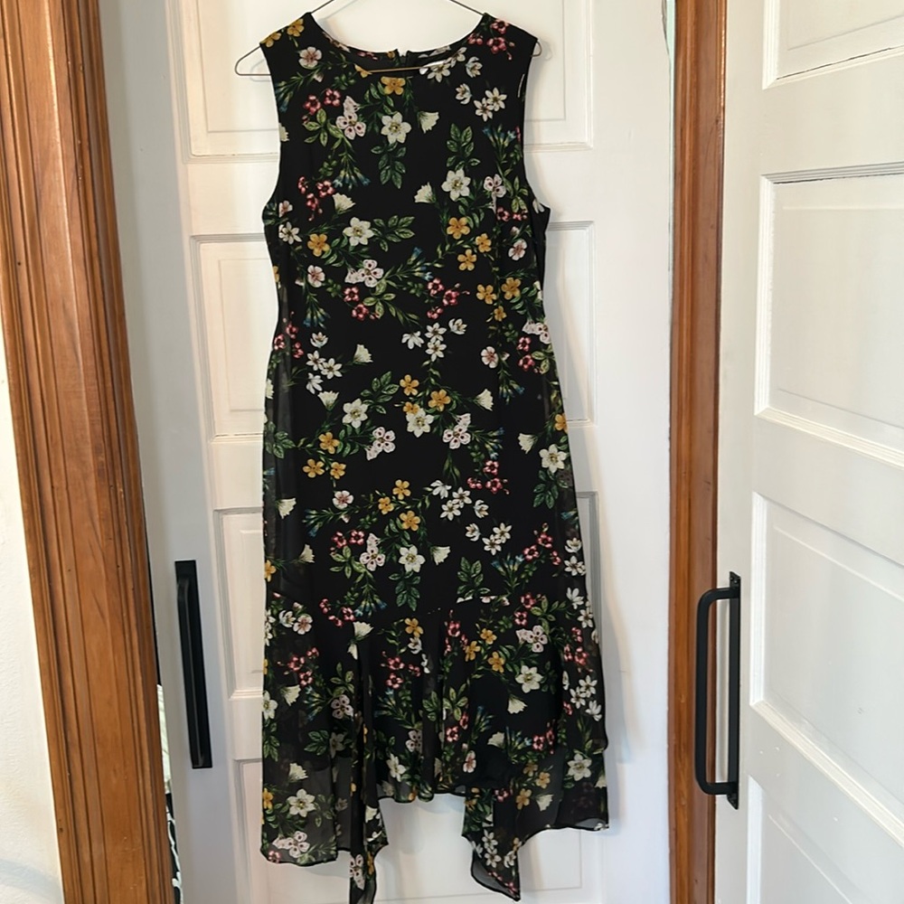 Calvin Klein black floral dress size 8